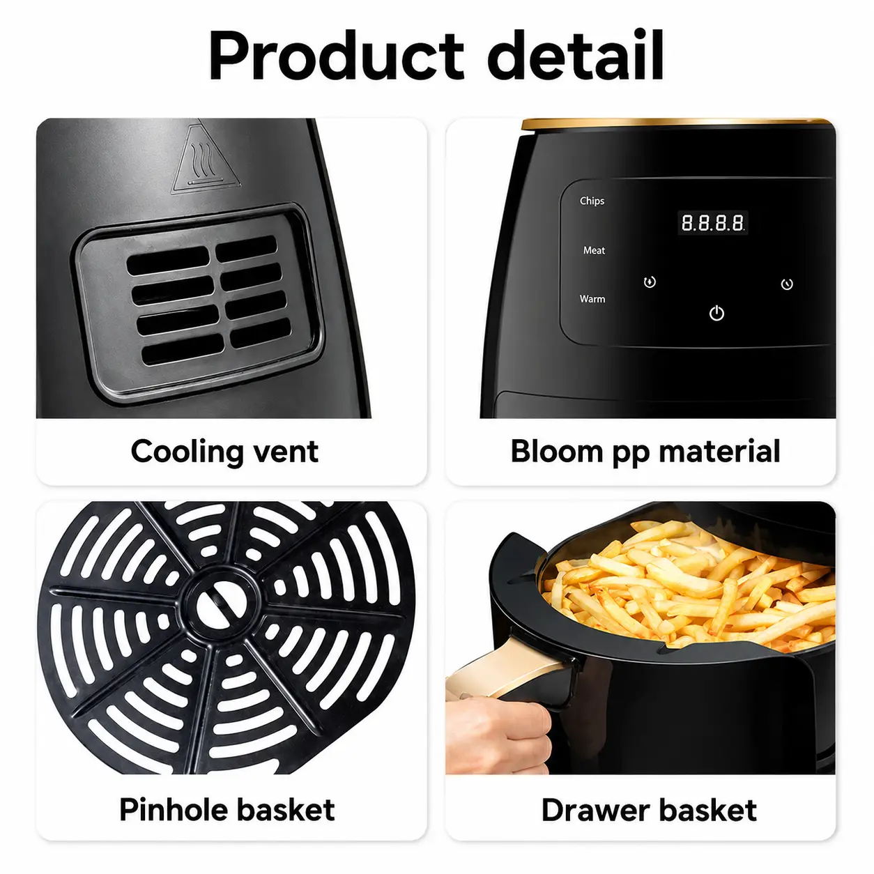 YD-389 air fryer with fried plate accessory
